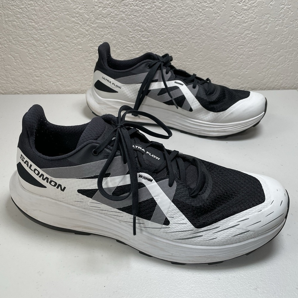 Men's Salomon ULTRA FLOW Trail Running Shoes Sneakers, Black/Gray, Size 13 US